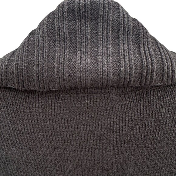 Isaac Mizrahi Womens Black Ribbed Open Front Knit Cardigan Sweater Pockets L - Picture 4 of 12